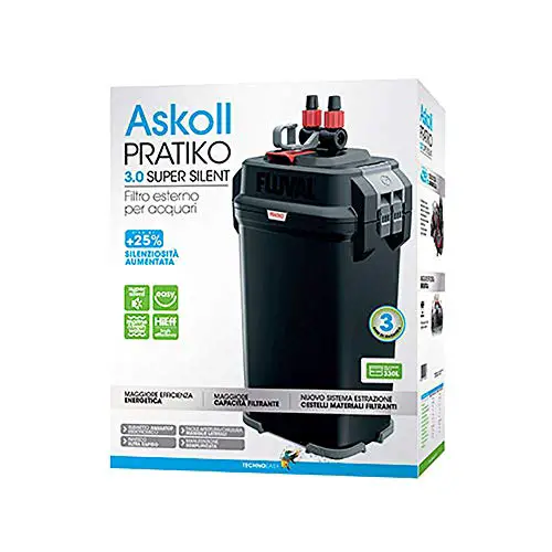 Askoll Pratiko 300 3.0 Super Silent Filtro Esterno per acquari Fino a 330 Litri New 2019, Nero