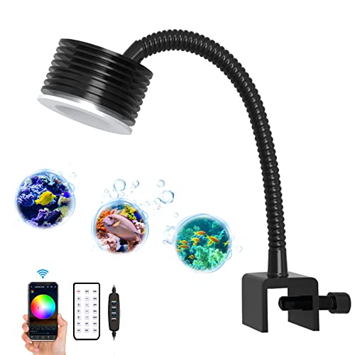 Lominie LED Luce dell'acquario, Nano Asta 20 Full Spectrum Wifi & Remote Control Fish Tank Lamp 4...