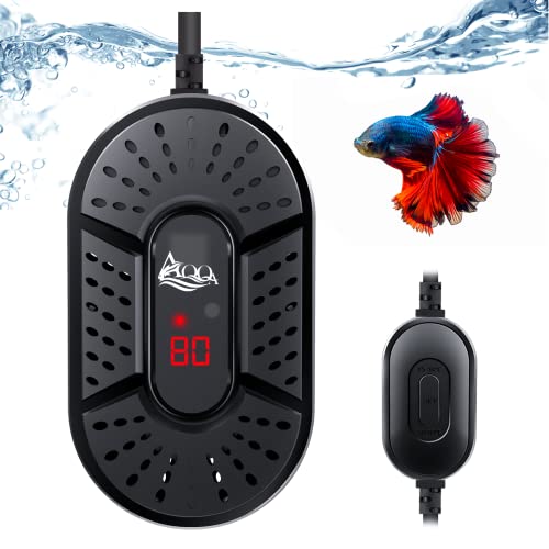 AQQA Riscaldatore per acquario, 75 W, con indicatore LED, regolatore di temperatura regolabile, per...