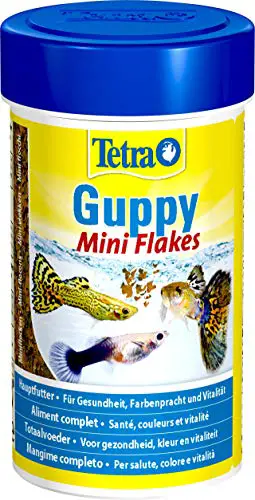 Tetra Guppy Mini Flakes, alimento Completo Altamente nutriente sotto Forma di Mini Fiocchi - 100 ml...
