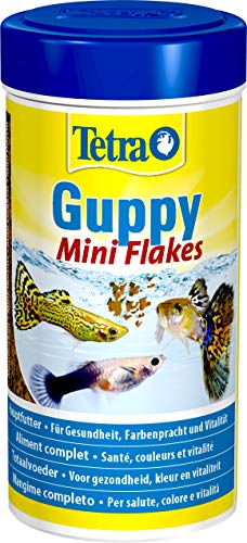 Tetra Guppy Mini Flakes, Mangime Completo Altamente nutriente sotto Forma di Mini Fiocchi - 250 ml